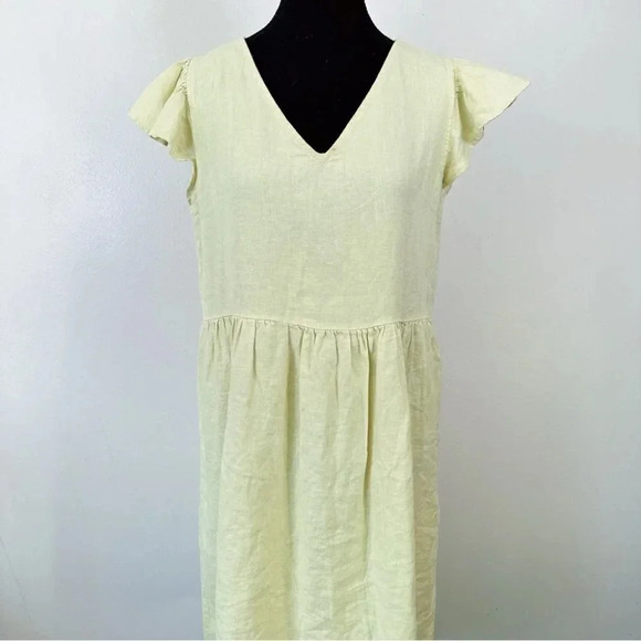 Abito Ruffle  Sleeve Linen Relaxed Fit Dress - Picture 2 of 16